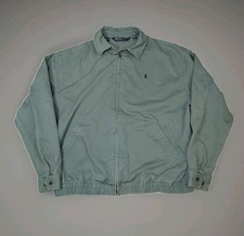VTG Polo Ralph Lauren Harrington Jacket Rare Mint Green Navy Pony Full Zip XL