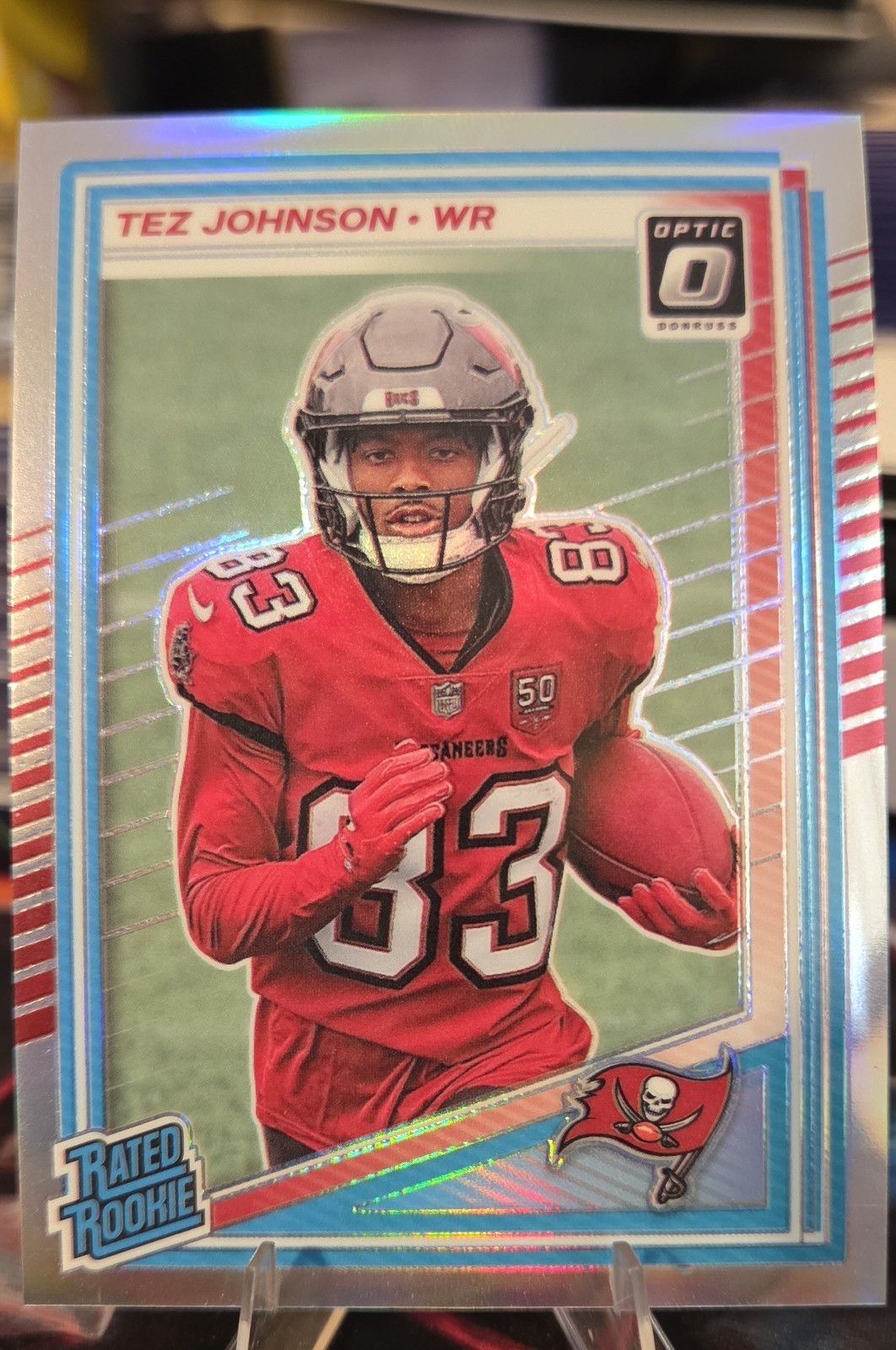 2025 Panini Donruss - Rated Rookie Tez Johnson #313 Optic Preview Holo Prizm...