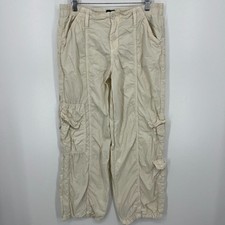 BDG Y2K Cargo Pants Women's Size L Beige High Rise Wide Leg Cotton