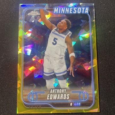 2024-25 Topps Chrome Sapphire #77 Anthony Edwards Gold Refractor /50