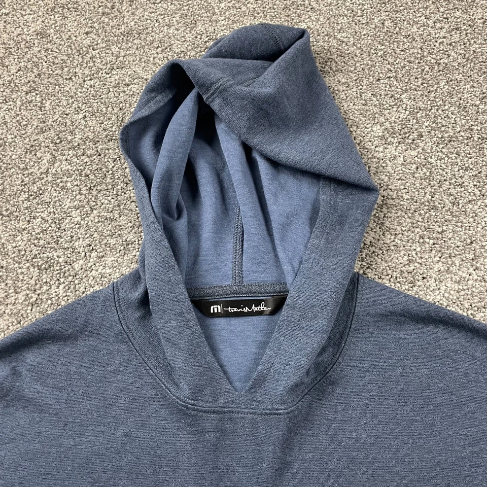 Sudadera con Capucha Travis Mathew Hombres Mediana Azul Pullover Brezo Siete Minuetos Con Capucha Golf Foto 3 de 4