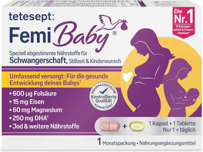 Nährstoffkomplex, 16 Nährstoffe, Kinderwunsch Schwangerschaft Stillzeit mit DHA.