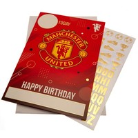 Manchester United Fc - Geburtstagskarte Mit Aufklebern (TA11102)
