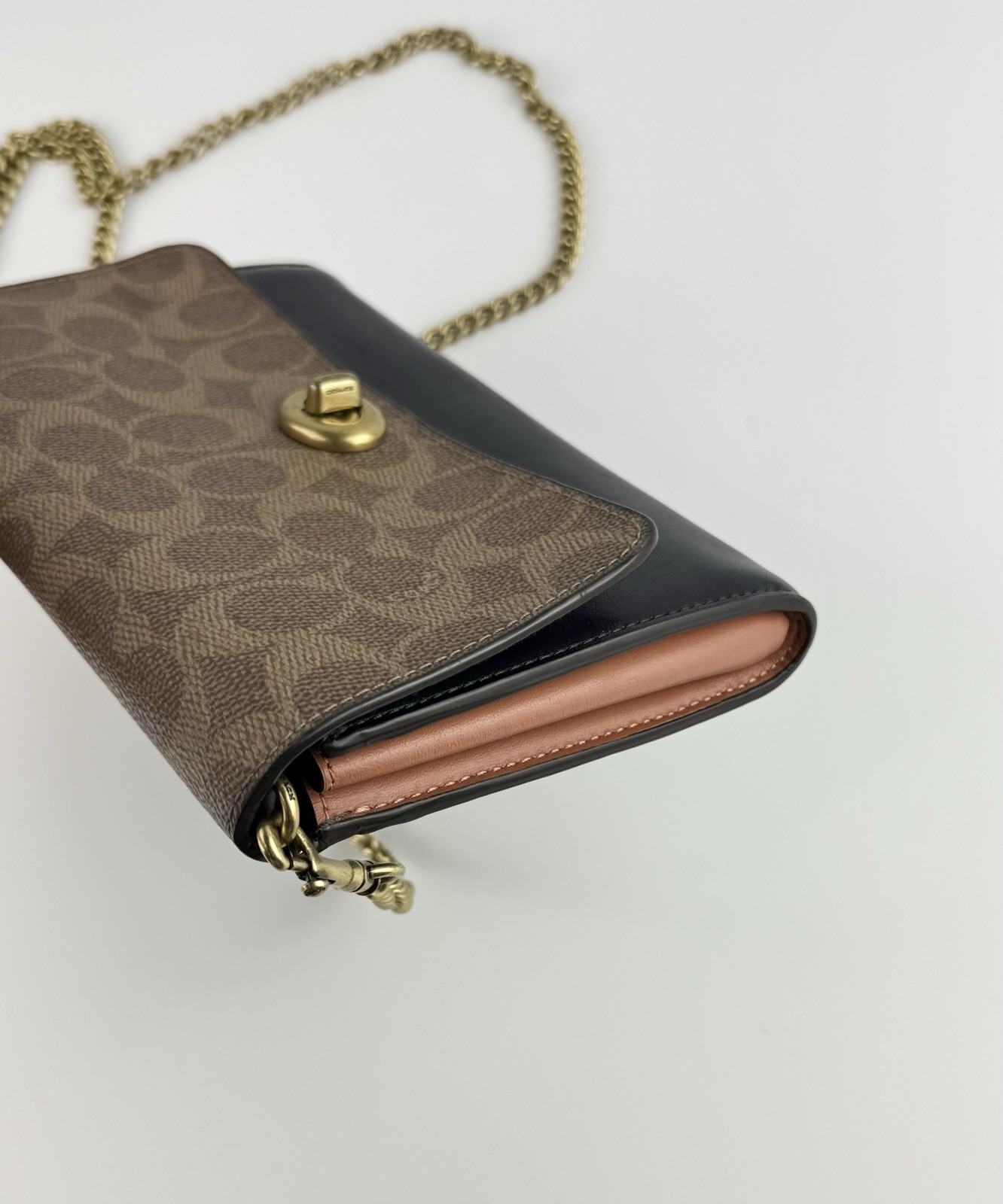 Coach Colorblock Binding Marlow Leather Chain Cro… - image 4