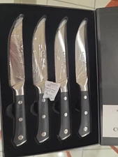 Cutluxe Steak Knives - Serrated Steak Knife Set of 4 – Forged High Carbon 