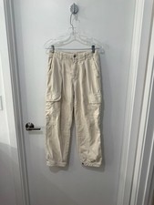 Free People High-Rise Cream Cargo Pants