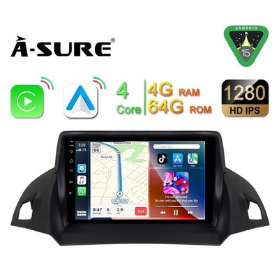 4+64GB Autoradio Carplay Navi GPS für Ford Kuga C-Max 2012-2018 Escape 2013-2019