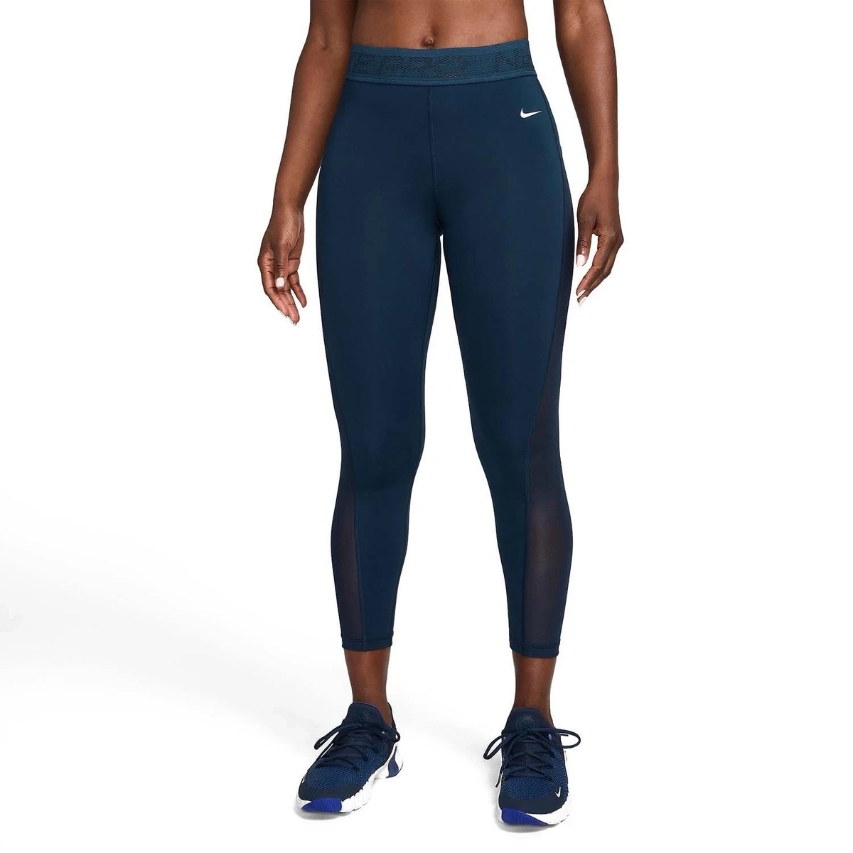 パンツ レディース M ブルー DRI-FIT ADV NIKE NIKE PRO WOMEN DRI-FIT TRAINING MID RISE MESH PANELED LEGGINGS