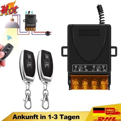 12V 1CH 433Mhz Funk Empfänger Relais Schalter Garagentor mit 2X Fernbedienung
