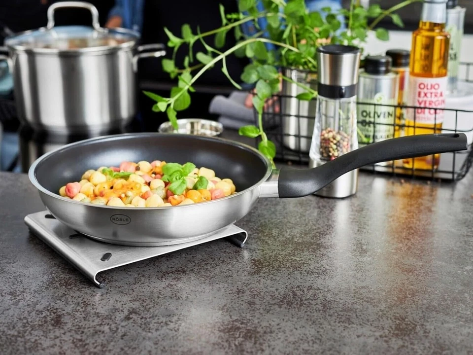 Topfuntersetzer Sottopentola, Acciaio Inox 18/10, Argento, 17,5 X 17 X 1,9 Cm - Immagine 4 di 4