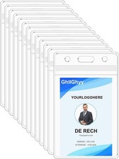 6 Pack Extra Thick Name Badge Holders, Durable Sealable Waterproof Vertical