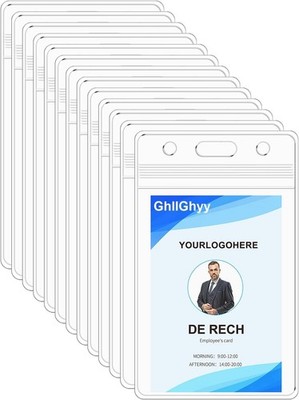 6 Pack Extra Thick Name Badge Holders, Durable  Sealable Waterproof Vertical