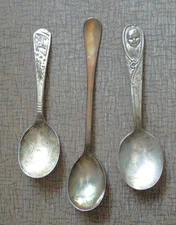 LOT of 3 SILVER PLATE BABY INFANT SPOONS *GERBER *Winthrop *International