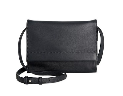 GIANI BERNINI Softy leather accordion flap women's mini crossbody bag in Black
