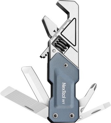NexTool W1 Adjustable Wrench With Blue Aluminum Handles Screwdrivers - NE20270