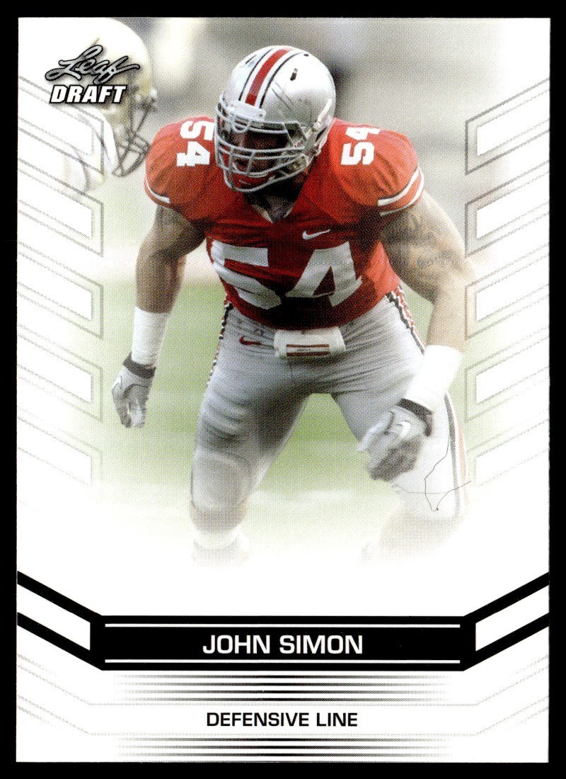 2013 Leaf Draft John Simon Ohio State Buckeyes #91
