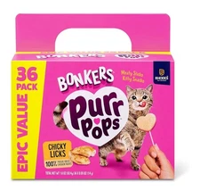 Bonkers Purrpops Freeze Dried Chicken Cat Treats, 36 Count