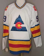 Lanny McDonald Colorado Avalanche White 1976-82 Rockies Throwback CCM NHL Jersey