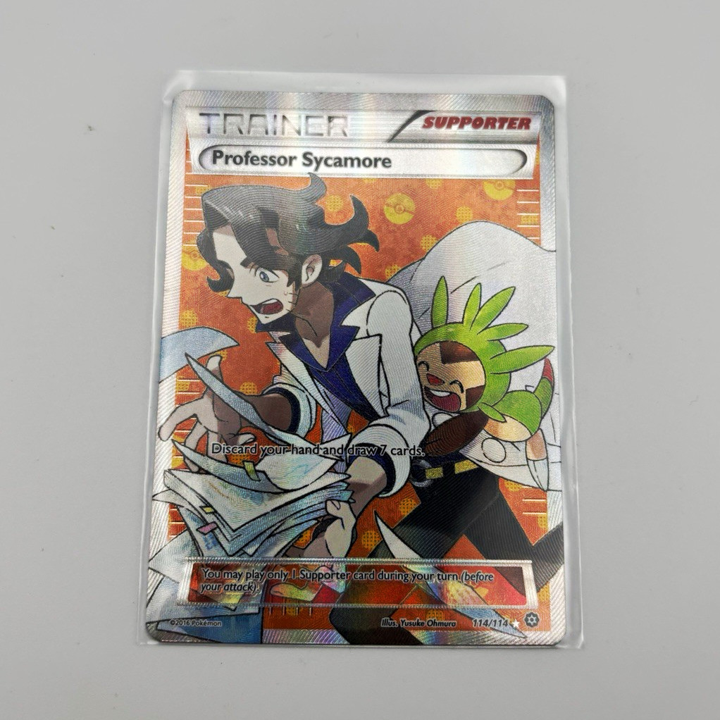 Pokemon Professor Sycamore 114/114 Ultra Rare Holo Full Art Steam Siege