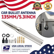 High Quality Motorcycles Bullet Antenna 5.3'' 50CAL RADIO AM/FM -Gunmetal Silver