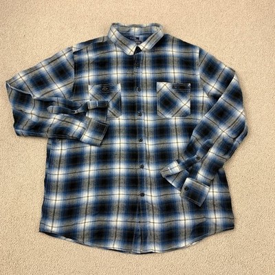American Rag Cie Button-Up Flannel Shirt Men's XL Blue Multi Plaid Pockets