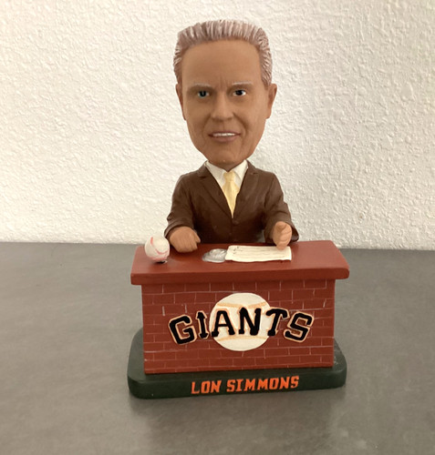 LON SIMMONS BobbleHead Tell It Goodbye San Francisco Giants *Missing Microphone*