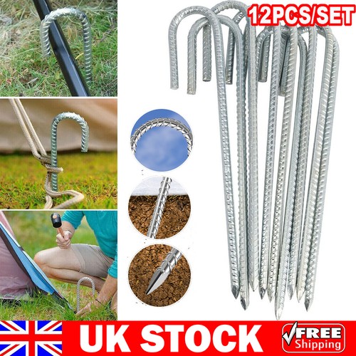 12" Heavy Duty Steel Tent Pegs