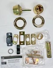 SCHLAGE BC162JEX 605 Double Cylinder Deadbolt f/Schlage Removable Core Bright Br