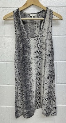 JOIE Peri B 100% Silk Sleeveless Silver Snake Print Mini Dress / Size Medium