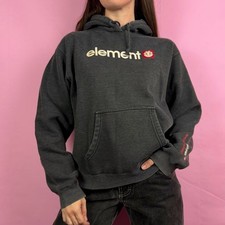 Vintage Element Skateboards Faded Gray Pullover Hoodie Y2K Sz