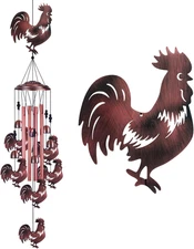 Chicken Wind Chimes for Garden, Home, Balcony, Yard, Outdoor Decoration, Cock Wi