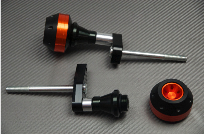 Tampons de protection carrosserie orange pour moto ER-6N de 2012 à 2016