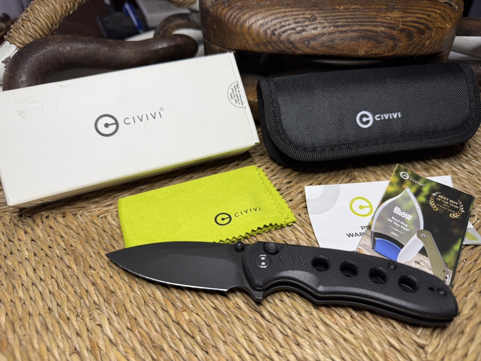 Civivi Triptych Folding Knife 3" 14C28N Sandvik Steel Blade Black G10 Handle