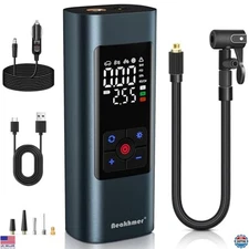 Portable Tire Inflator & Air Compressor: Cordless 150PSI Pump for Car, Bike,