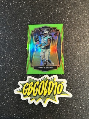 2020 Panini Select Derrick Brown Rookie RC Premier Level Neon Green Prizm /49