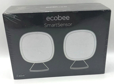 Ecobee Room Temperature Smart Sensors White 2pk EB-RSHM2PK-01 +Energy Saving NEW