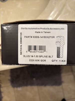 Gorilla 5Lug 14-1. 50 Spline Bolt Con Wik Gor K5BS-14150X27GR