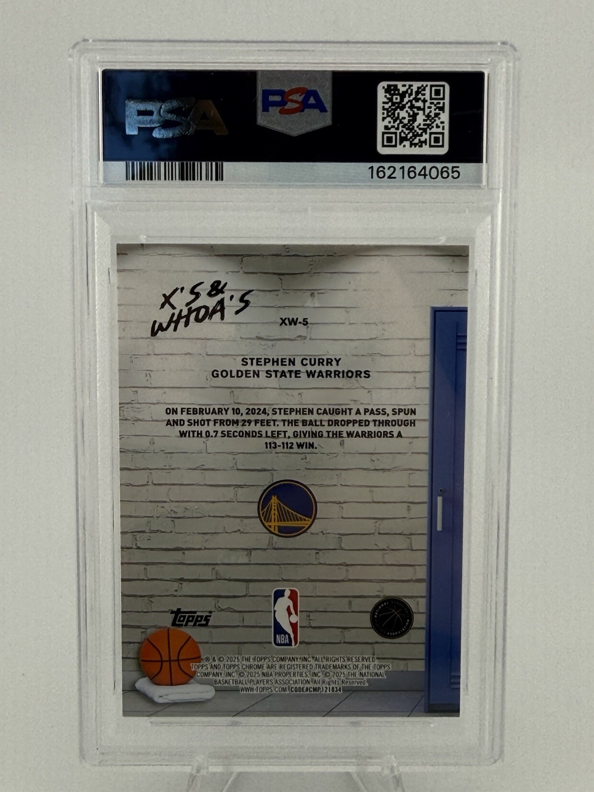 Stephen Curry 2025-26 Topps Chrome X's and Whoa's! Purple Geometric #/75 PSA 10 view 2