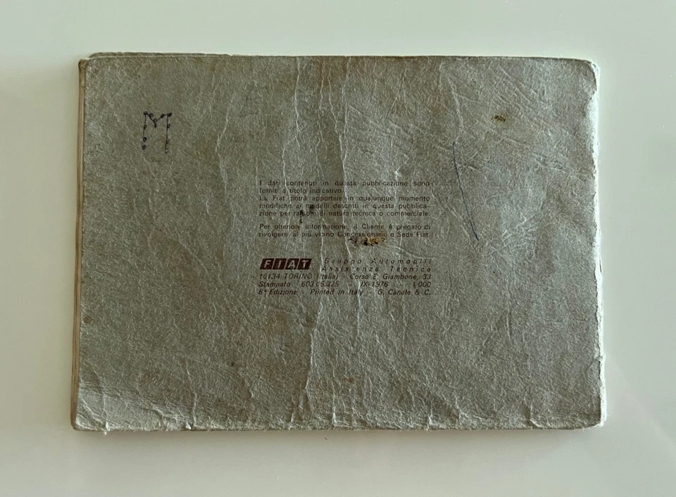 FIAT CAMPAGNOLA 1107A Libretto Uso E Manutenzione 1976  - Immagine 4 di 4