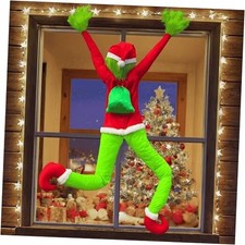 Green Monster Christmas Decorations, 5.2FT Christmas Tree Decor, Pose-able Red
