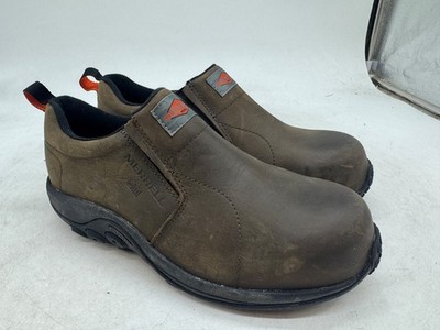 Merrell Jungle Moc Work Shoes Men's Espresso Leather Composite Toe - 9 WIDE