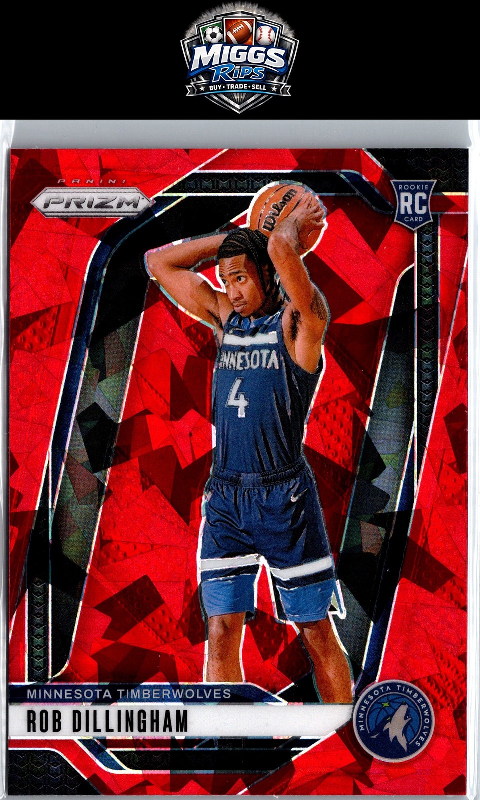 2024-25 Panini Prizm #250 Rob Dillingham Prizms Red Ice