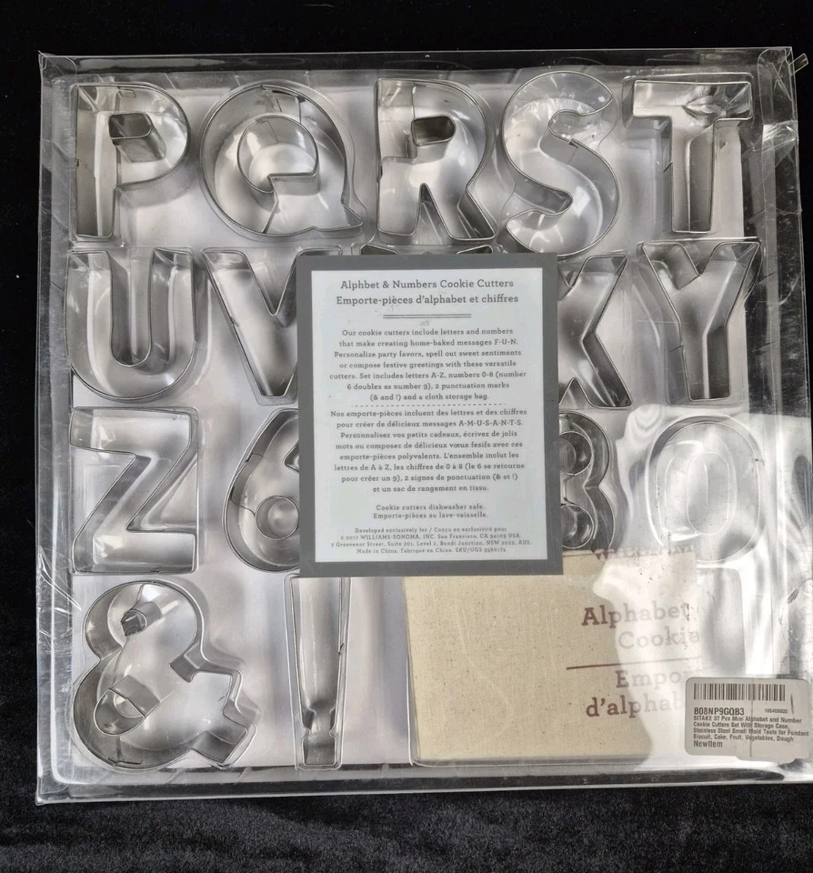 Juego de cortadores de galletas Williams-Sonoma 38 alfabeto y números nuevos Foto 2 de 4