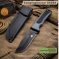 Arbeitsmesser 3428A | Messer gummierter Griff | 440Stahl | 22 cm | +Etui