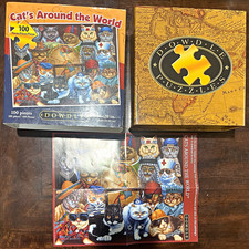 Dowdle Puzzles Cat's Around the World 100-Piece Jigsaw Puzzle Made in USA
