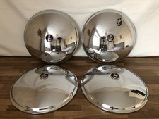 RARE SET SUNBEAM TALBOT 90 ORIGINAL HUB CAPS WITH ENAMEL BADGES -EMPIRE CC PARTS