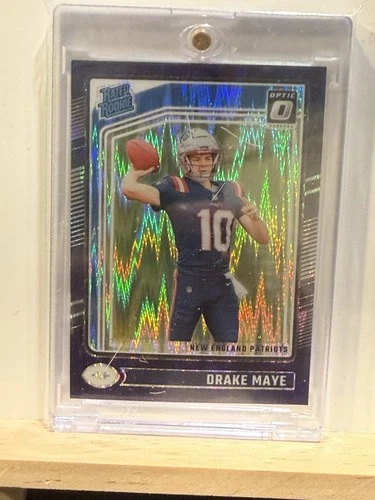 2024 Panini Donruss Optic - Rated Rookie Drake Maye #229 Purple Shock Prizm (RC)