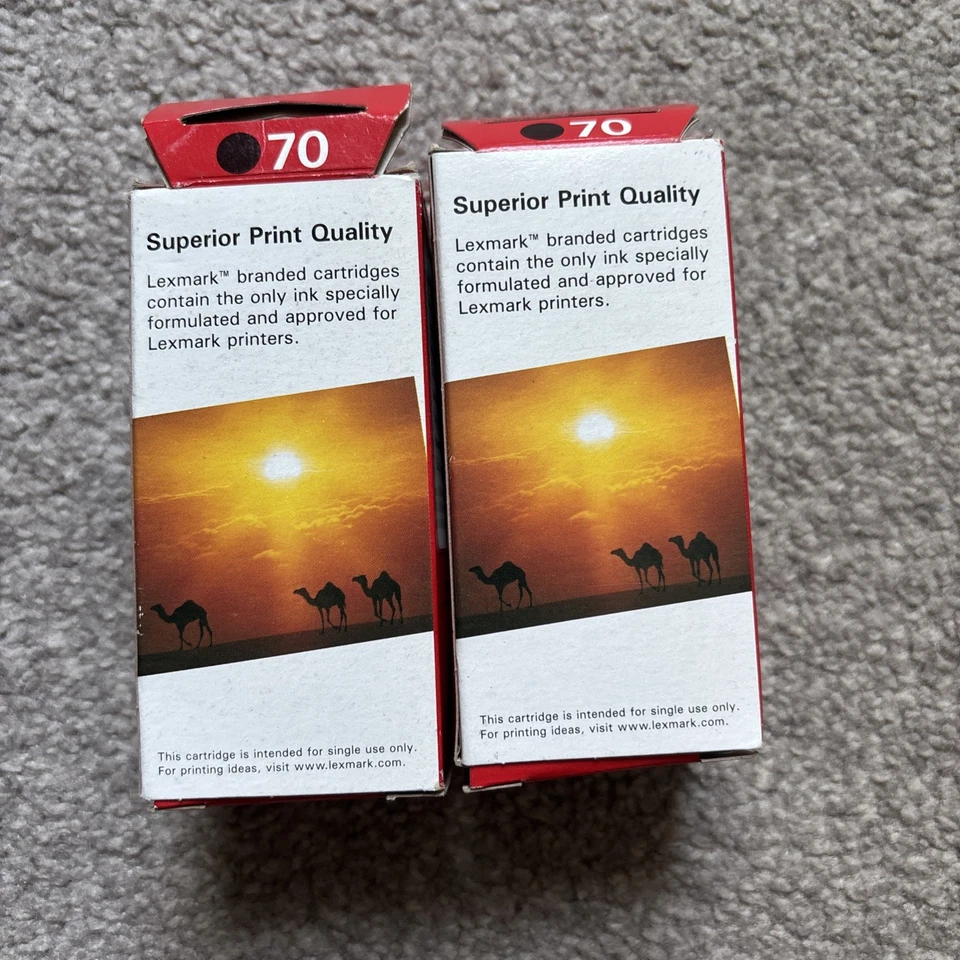 2x LEXMARK 70 BLACK INK CARTRIDGE NEW - Image 3 of 4