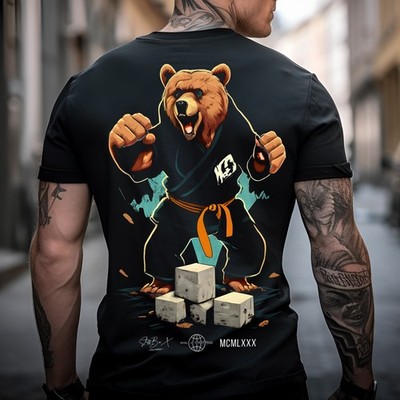 Stuff-Box Herren Rundhals kurzarn Baumwoll Shirt Breaking Stones schwarz 1047