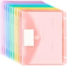 Binder Pocket, 10 Pack Super Heavyweight Plastic Binder Folders Tight Closure